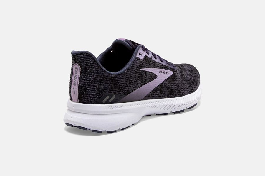 Brooks Running Shoes Womens Black/Purple - Launch 8 Road - 7453-ICQNP